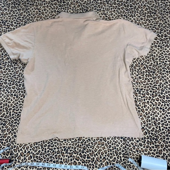 Vintage Polo Ralph Lauren XL Shirt Tan Logo Embroidered Pony Short Sleeved Top - Picture 4 of 5